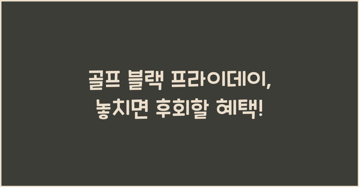 골프 블랙 프라이데이