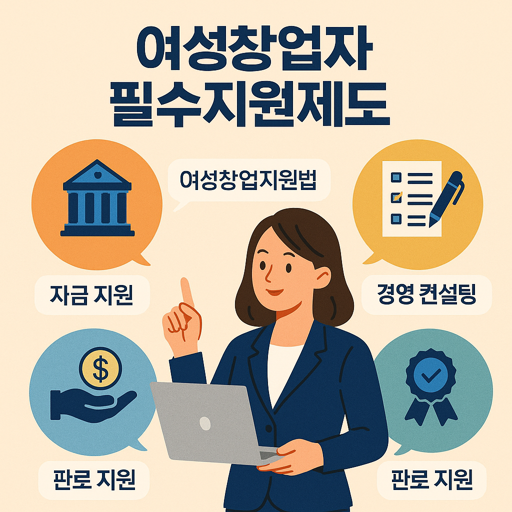 여성창업자 필수지원제도(포스터)