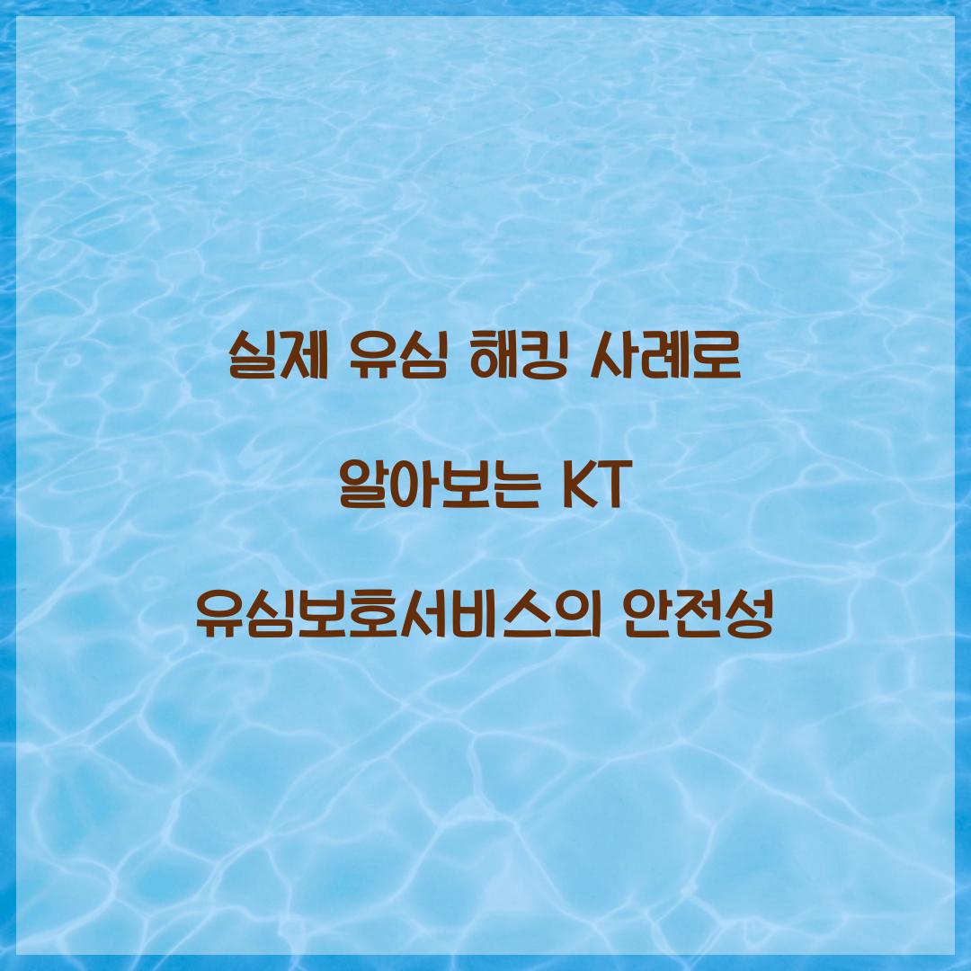 실제 유심 해킹 사례로 알아보는 KT 유심보호서비스의 효과