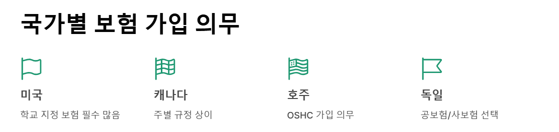 유학생 보험 - 유학 중 발생할 수 있는 의료&middot;사고&middot;법률 문제를 대비