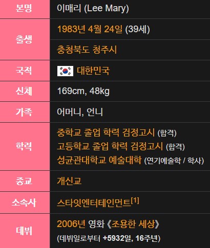 한수연 프로필
