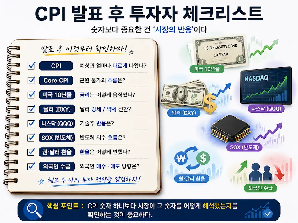 CPI 발표 후 미국 국채금리 달러 나스닥 반도체 원달러 환율 외국인 수급을 확인하는 투자자 체크리스트
