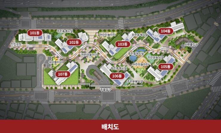 힐스테이트 관악 뉴포레 동 배치도