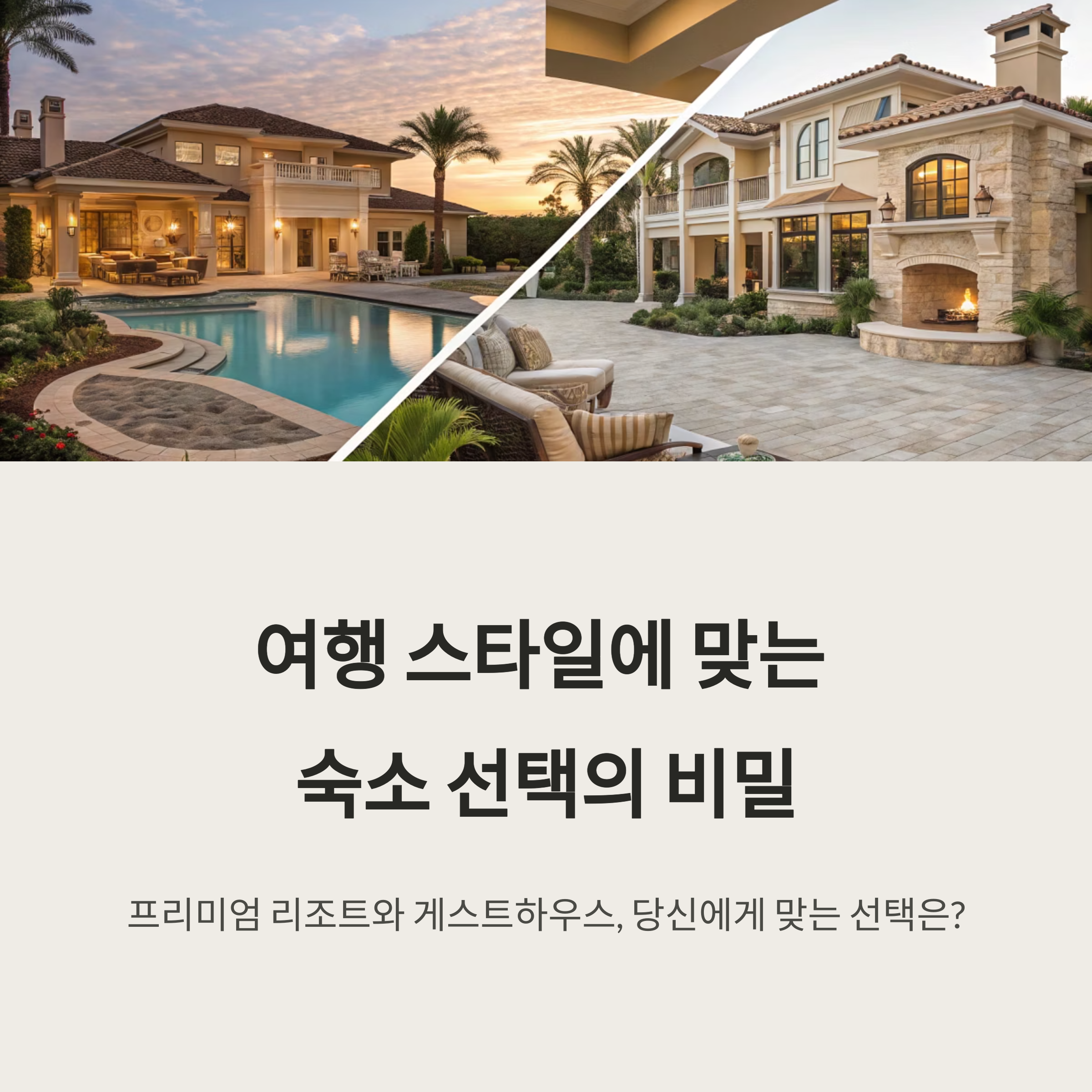 프리미엄 리조트와 게스트하우스의 차이