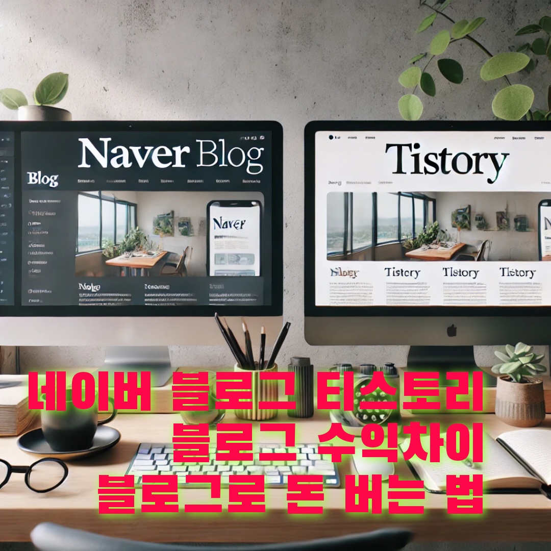 네이버블로그와 티스토리-블로그 수익차이,ㅡ블로그로 돈 버는 법, 블로그로 수익화를 꿈꾸며