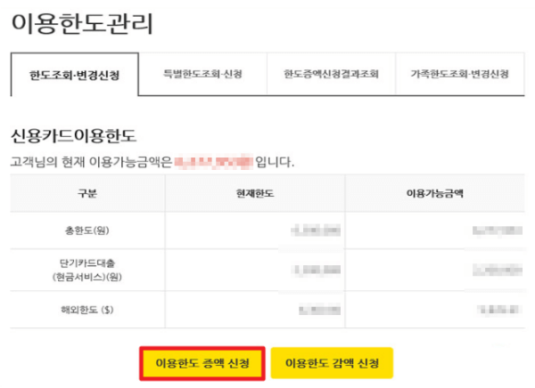 이용한도늘리는법