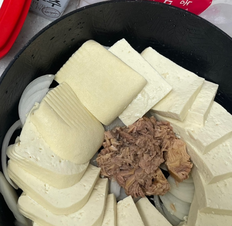 두부참치찌개만들기