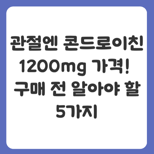 관절엔 콘드로이친 1200mg 가격 정리! 구매 전 알아야 할 5가지
