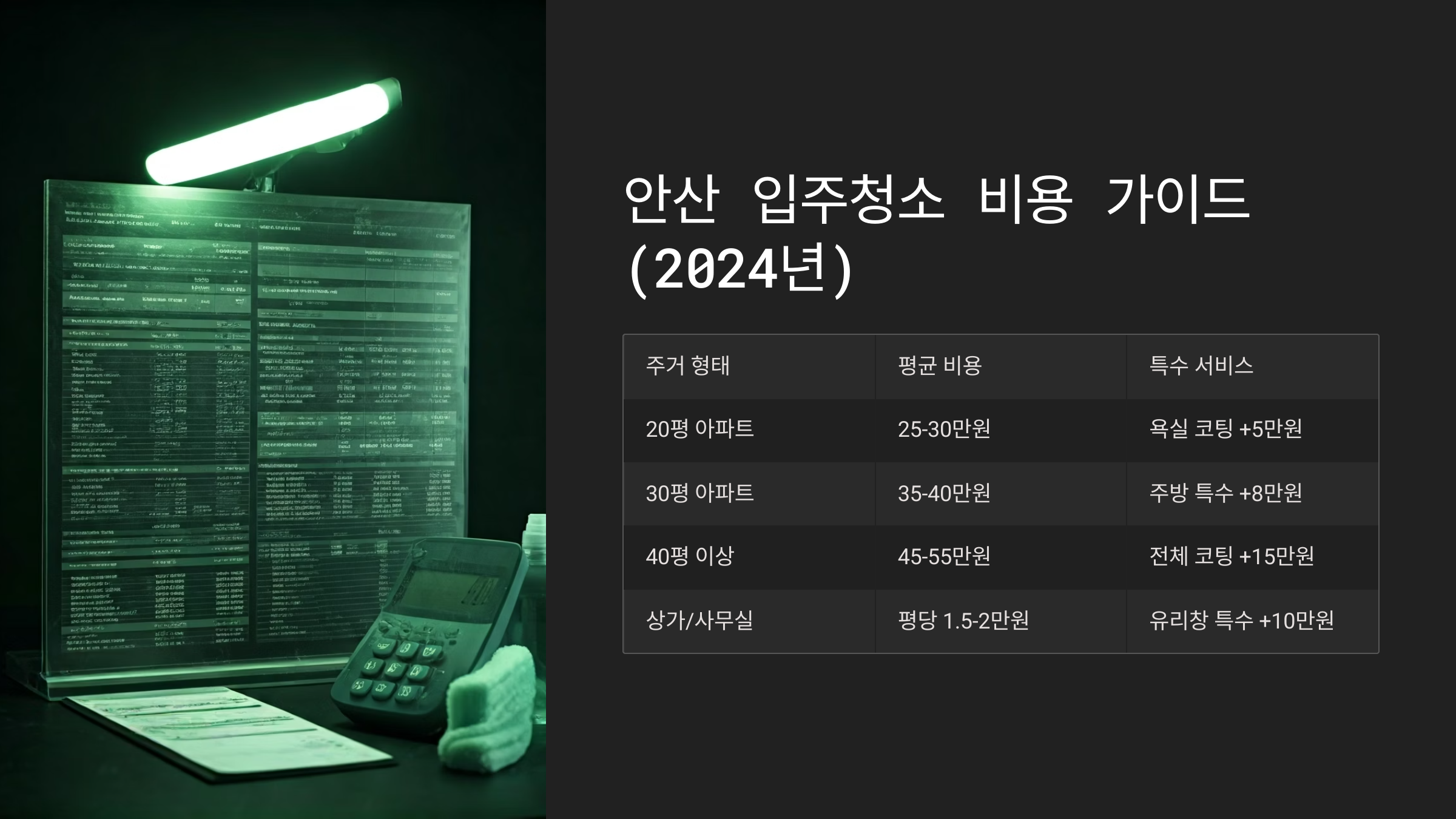 안산 입주청소 비용 가이드