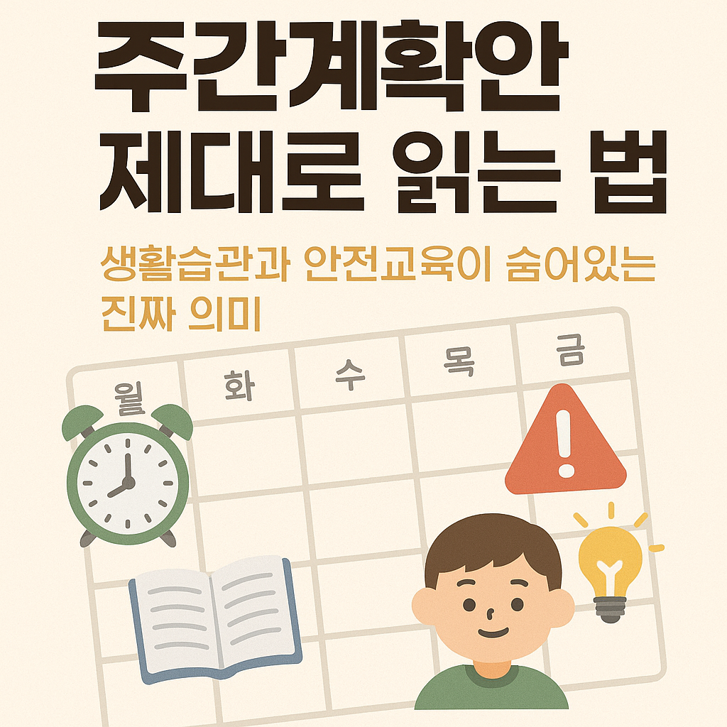 주간계획안 제대로 읽는 법 주제가 쓰여진 사진