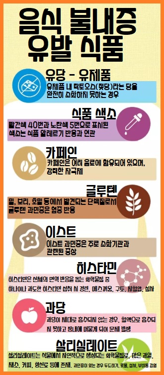 음식불내증 유발 식품