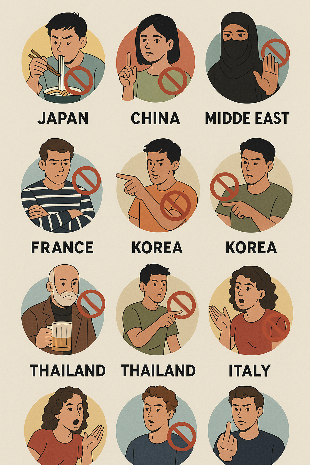 나라별로 다른 금기 행동 총정리