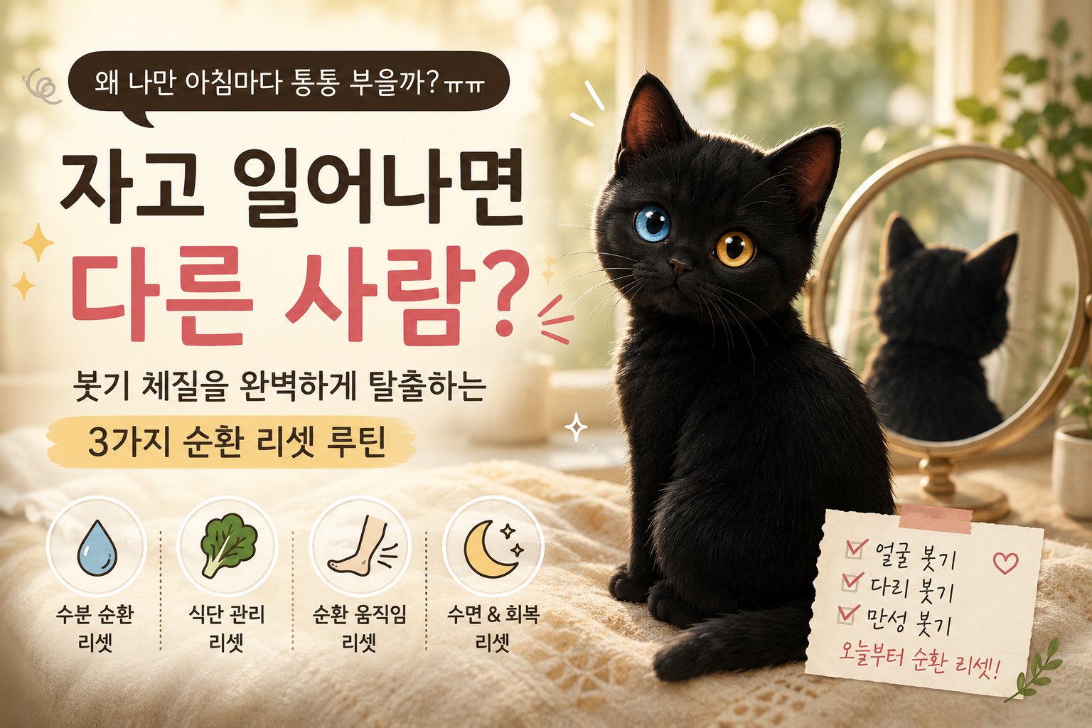 자고 일어나면 다른 사람? 붓기 체질을 줄이는 생활습관과 순환 관리 방법