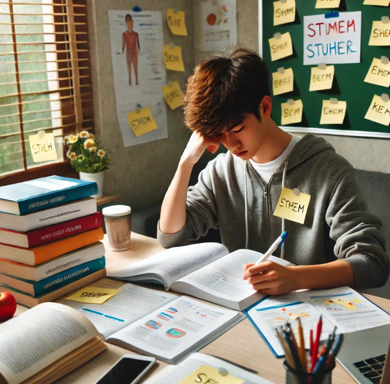 공부에 집중하는 모습