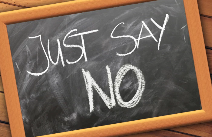 just say no blackboard image