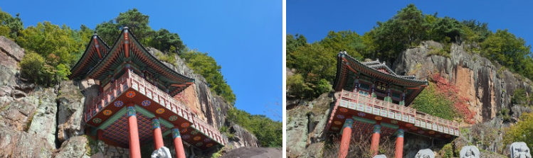 사성암 밑에서 찍은 샷