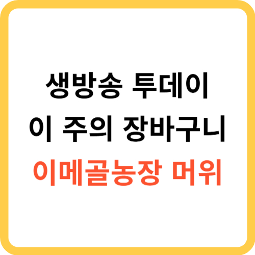 생방송 투데이 이 주의 장바구니 머위편 이메골농장 머위 소개 3월 7일 썸네일
