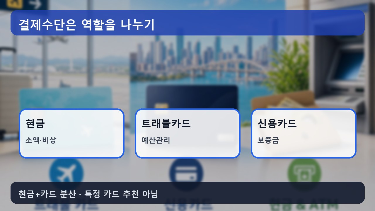트래블카드 신용카드 현금 해외여행 결제수단 비교 이미지