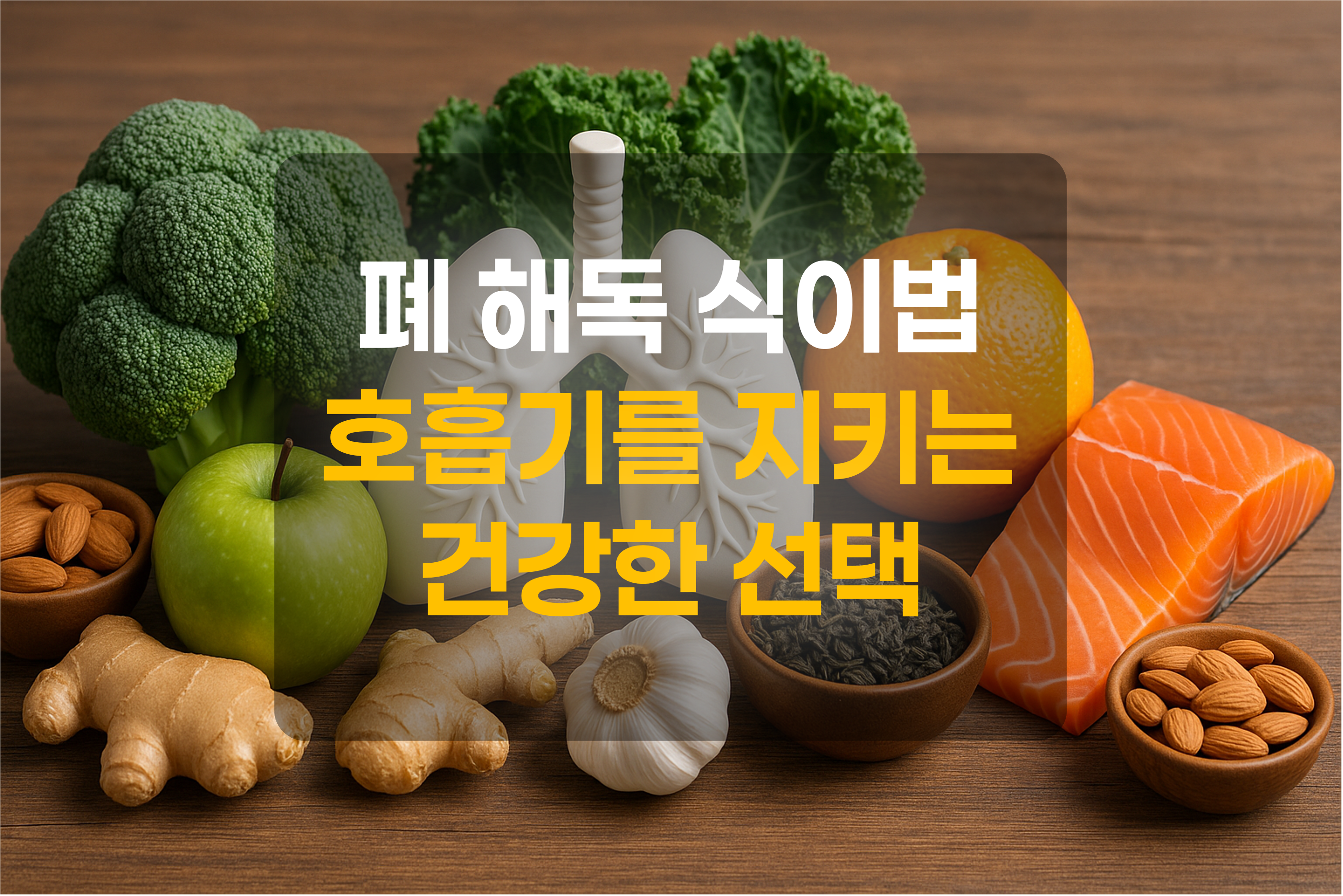 폐모형과 호흡기에 좋은 음식들의 사진