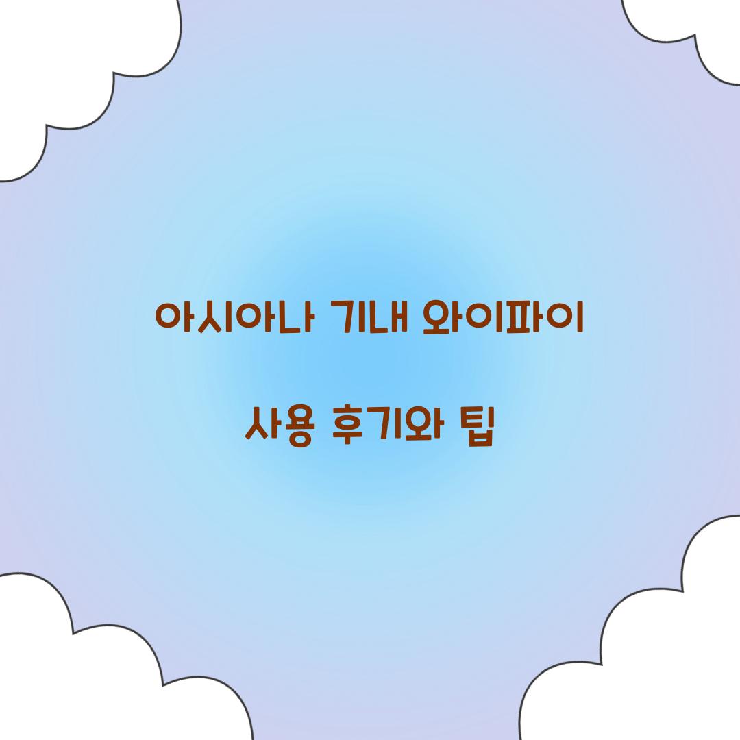 아시아나 기내 와이파이