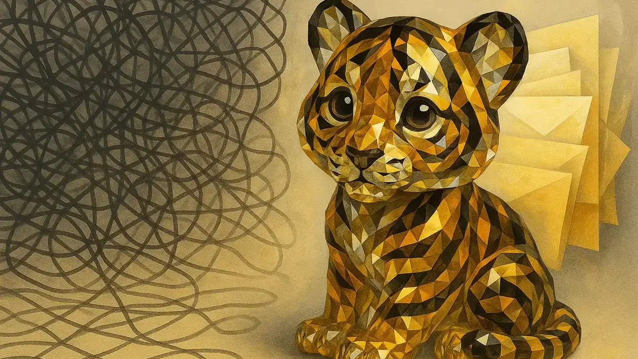 귀여운 기하학적 호랑이 일러스트