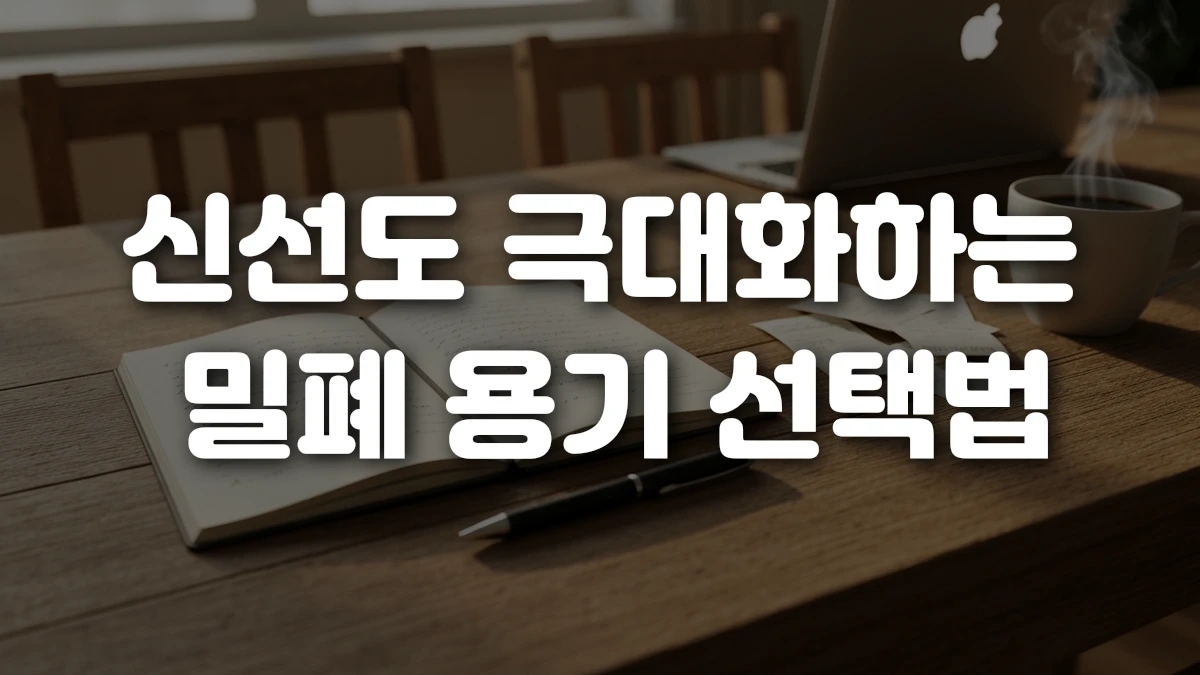신선도 극대화하는 밀폐 용기 선택법