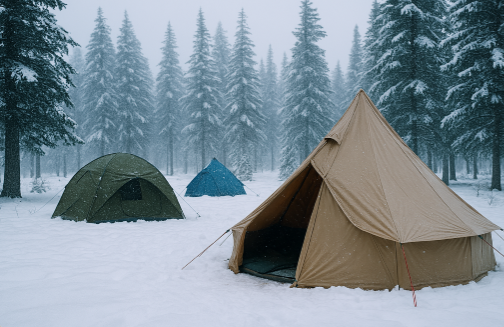 동계 캠핑 관련 사진