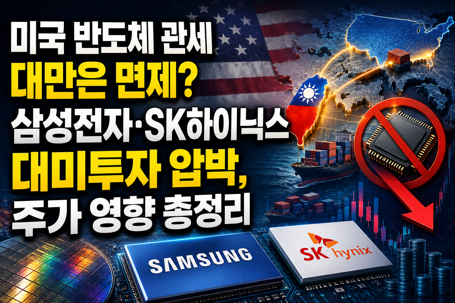 미국 반도체 관세 대만은 면제? 삼성전자·SK하이닉스 대미투자 압박, 주가 영향 총정리 관련 사진