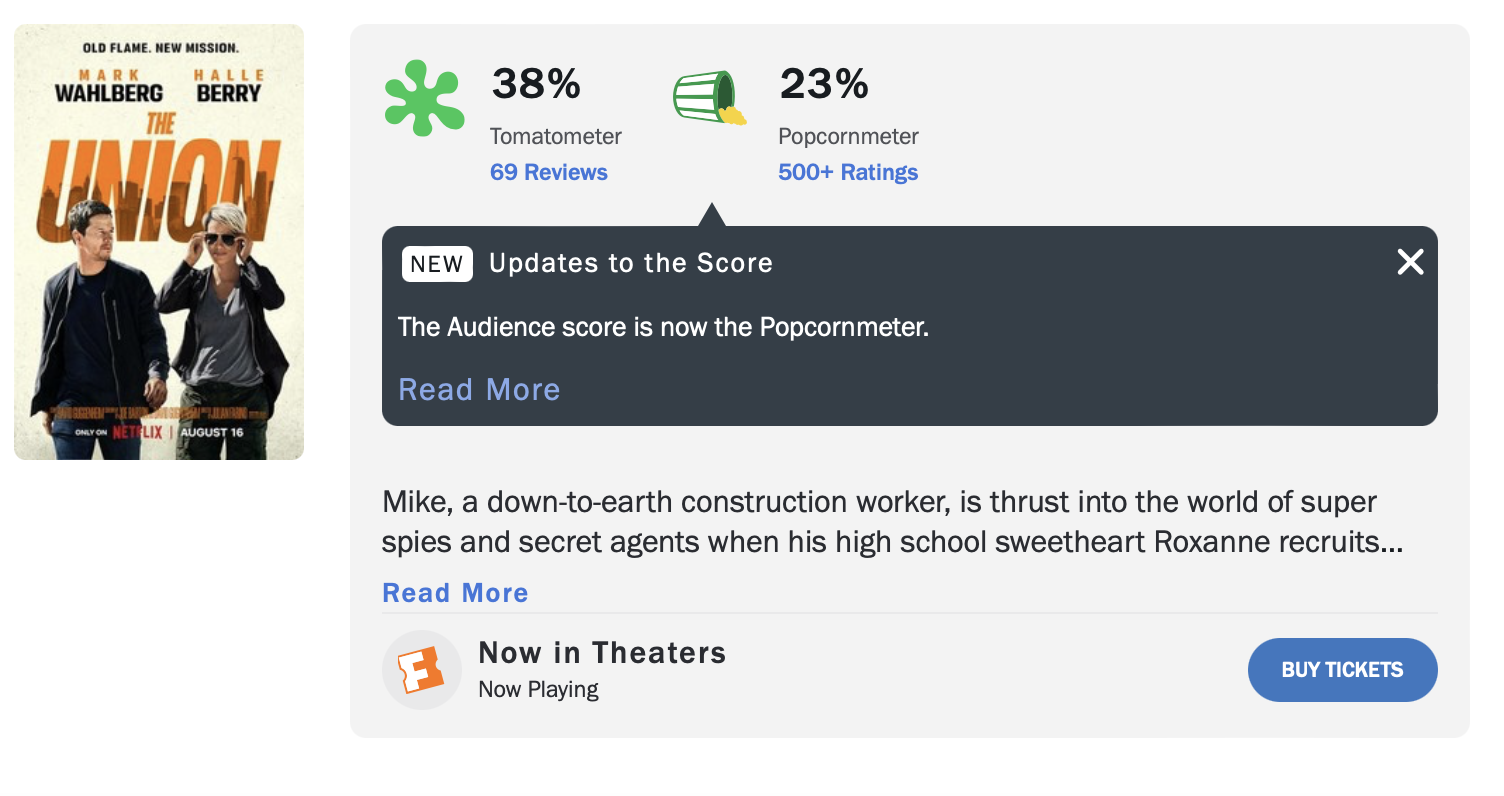 더 유니온 로튼 토마토 평점