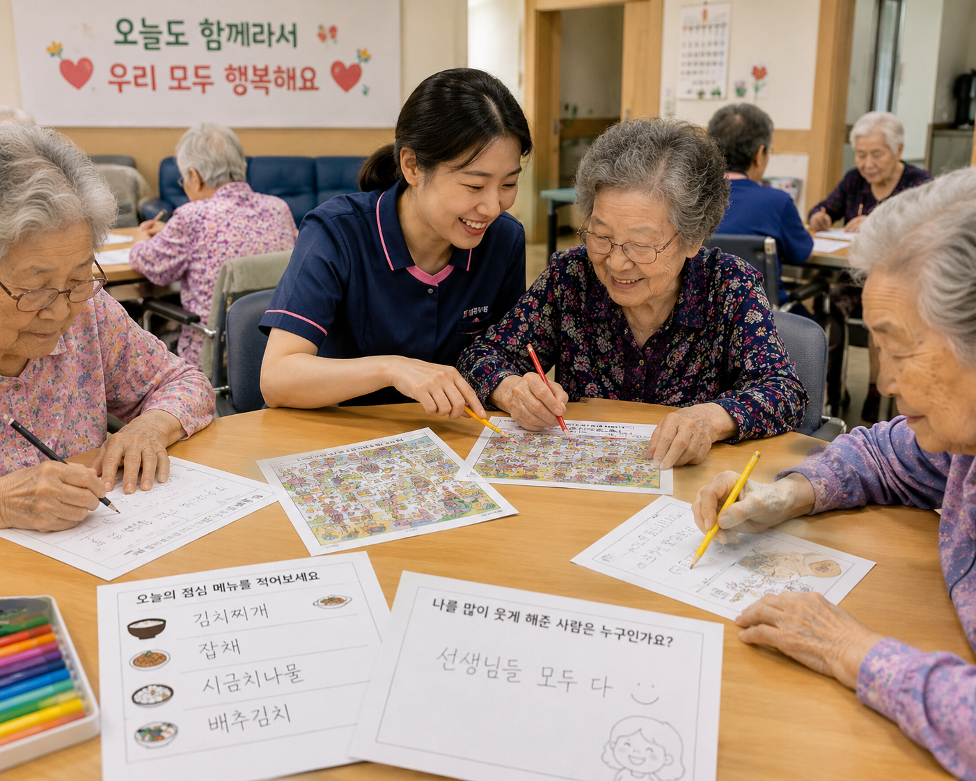 어르신들과 함께하는 인지학습 시간