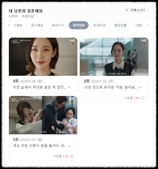 내남편과결혼해줘_회차정보