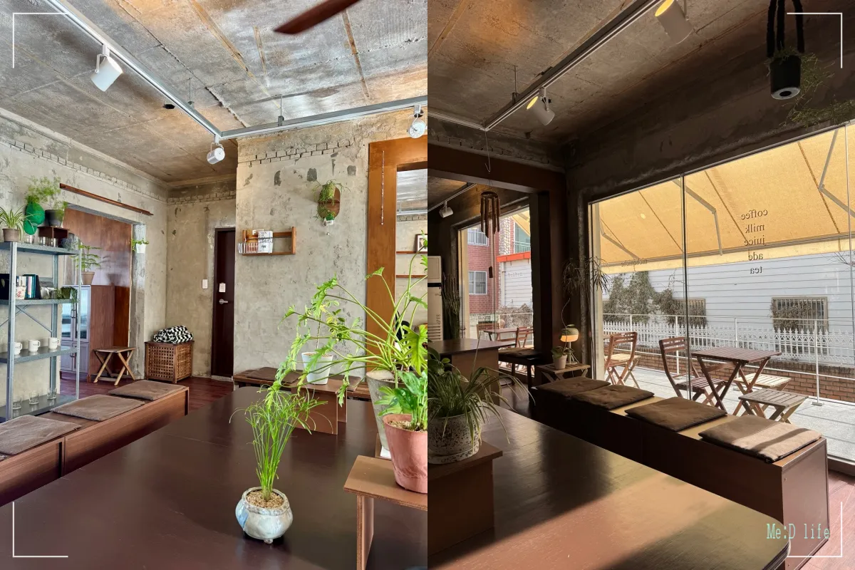 김해-봉리단길-카페-니치니치커피샵-내부-우드인테리어-나무-식물-초록-야외테이블