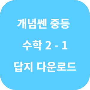 개념쎈 중등 수학 2-1 답지 섬네일