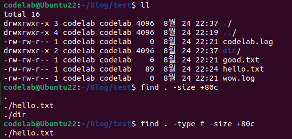 find 옵션 중첩하는법