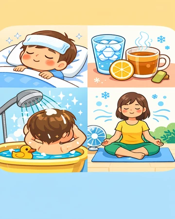 열감기 시 체온 낮추는 방법 설명1