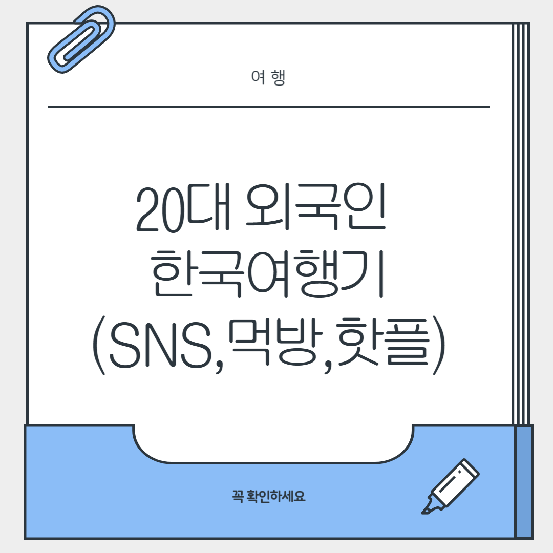 20대 외국인 한국여행기 (SNS,먹방,핫플)