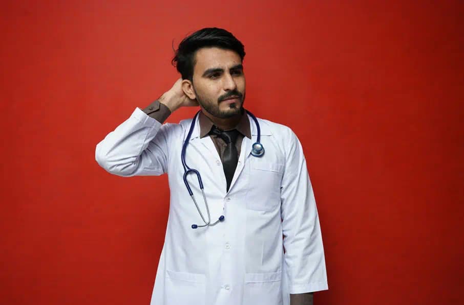 대상포진 관련 남자의사의 모습