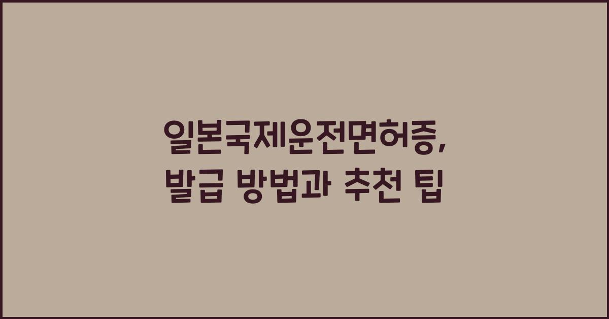 일본국제운전면허증