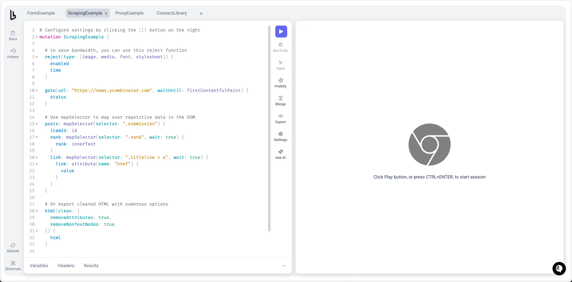 브라우저리스 BrowserQL