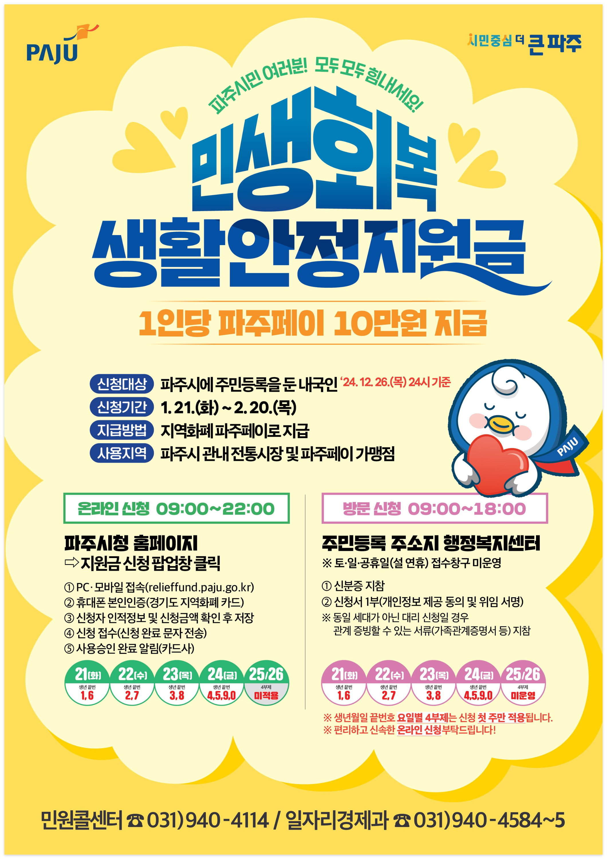 경기 파주시 '민생 회복 생활 안정지원금' 간편 신청