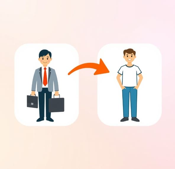 직장을 다닐때의 모습과 퇴직후의 모습이 있습니다.