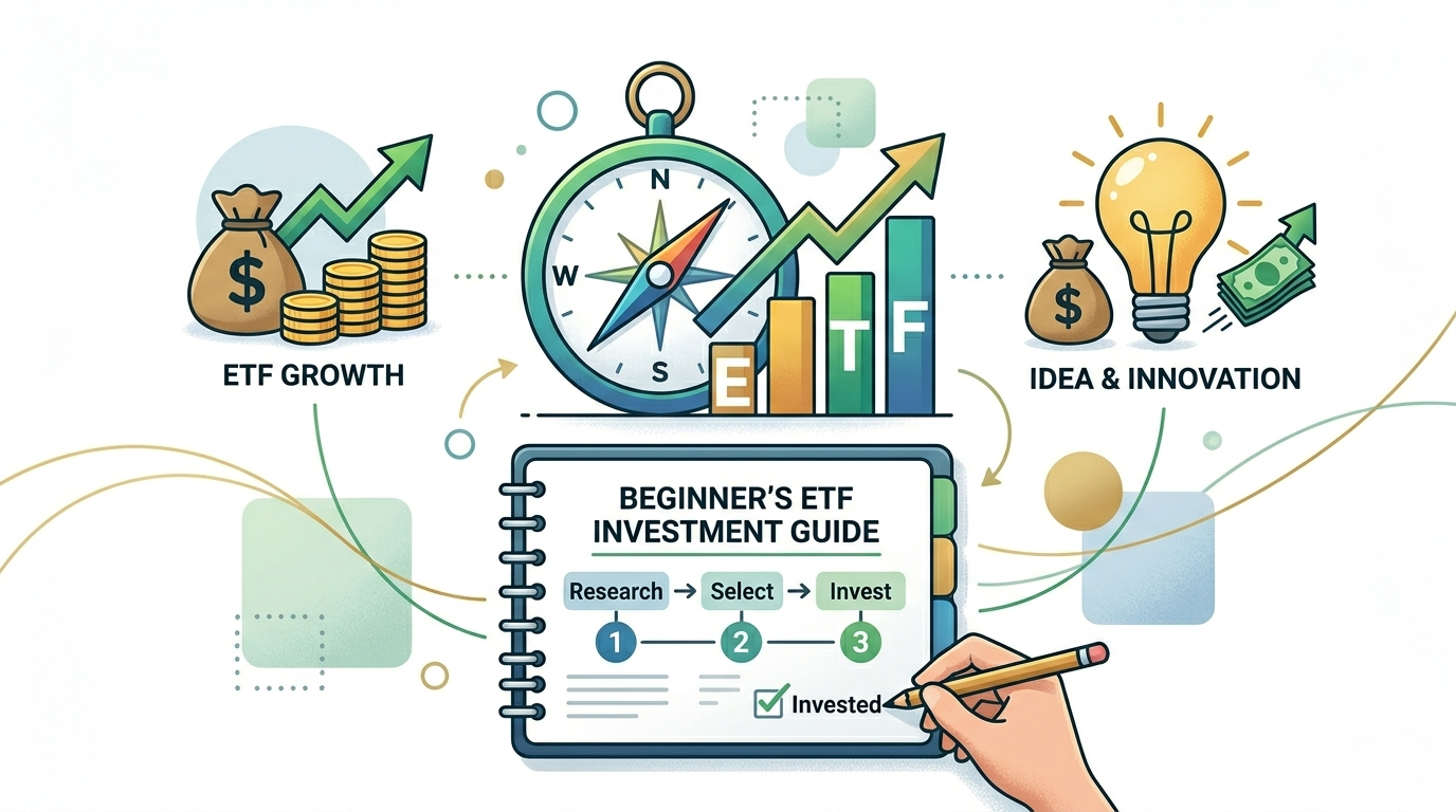 ETF 투자 방법: 초보자를 위한 3단계 투자 가이드 및 재테크 인포그래픽