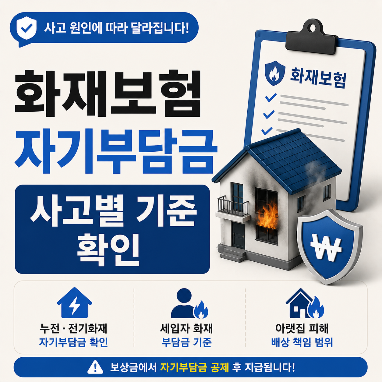 화재보험 자기부담금 사고 유형별 차이 안내