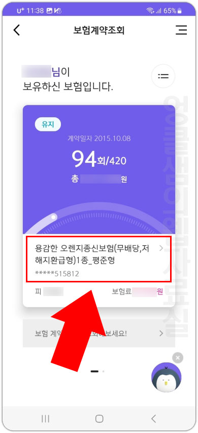 신한라이프 보험 내역