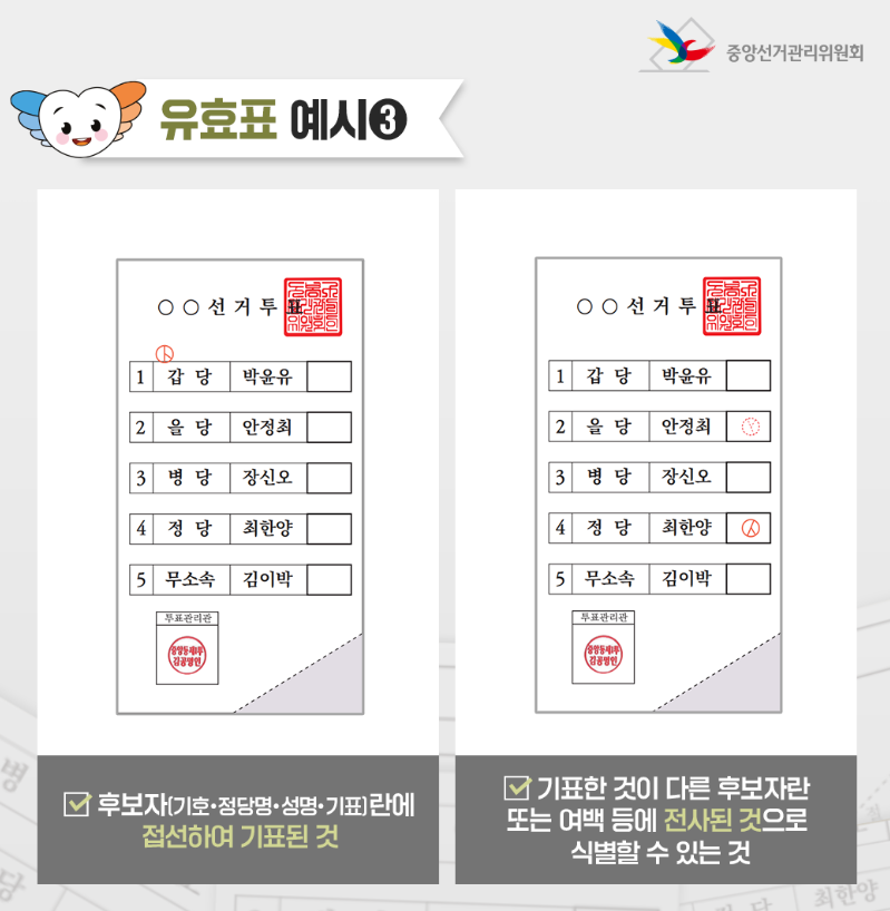 22대 국회의원 선거 유효표 예시