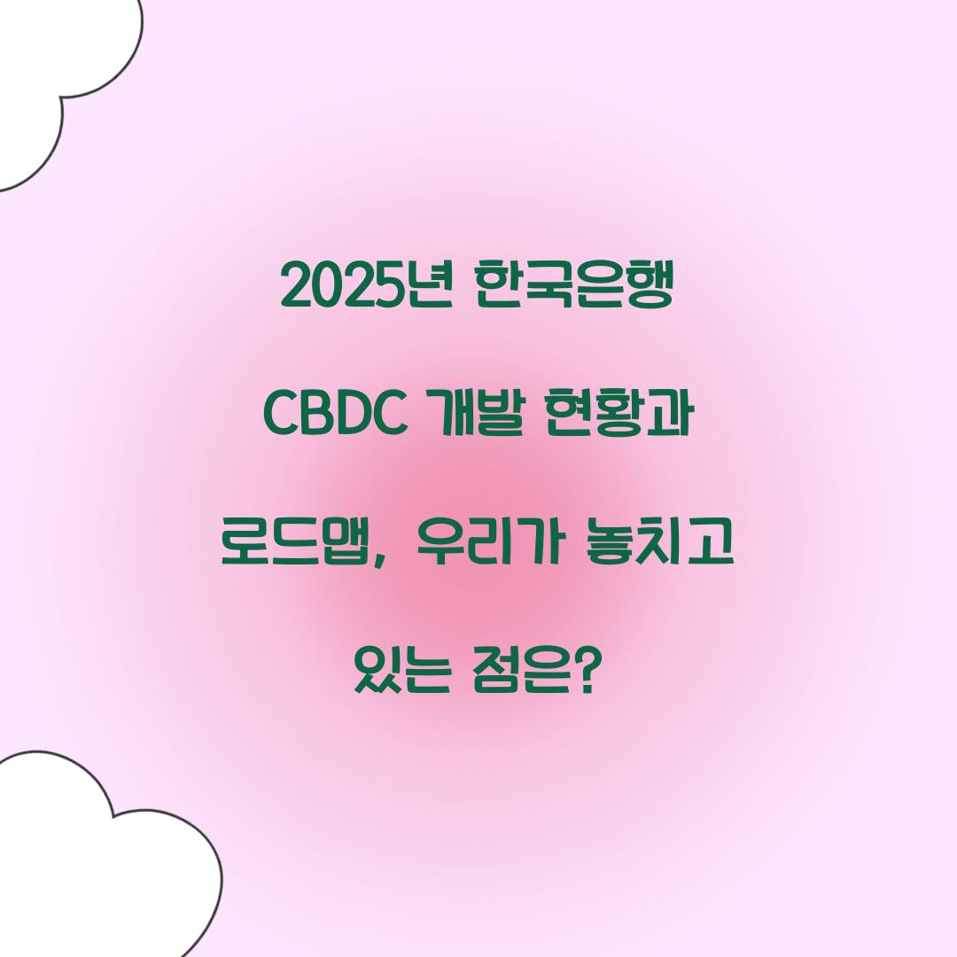 2025년 한국은행 CBDC 개발 현황과 로드맵