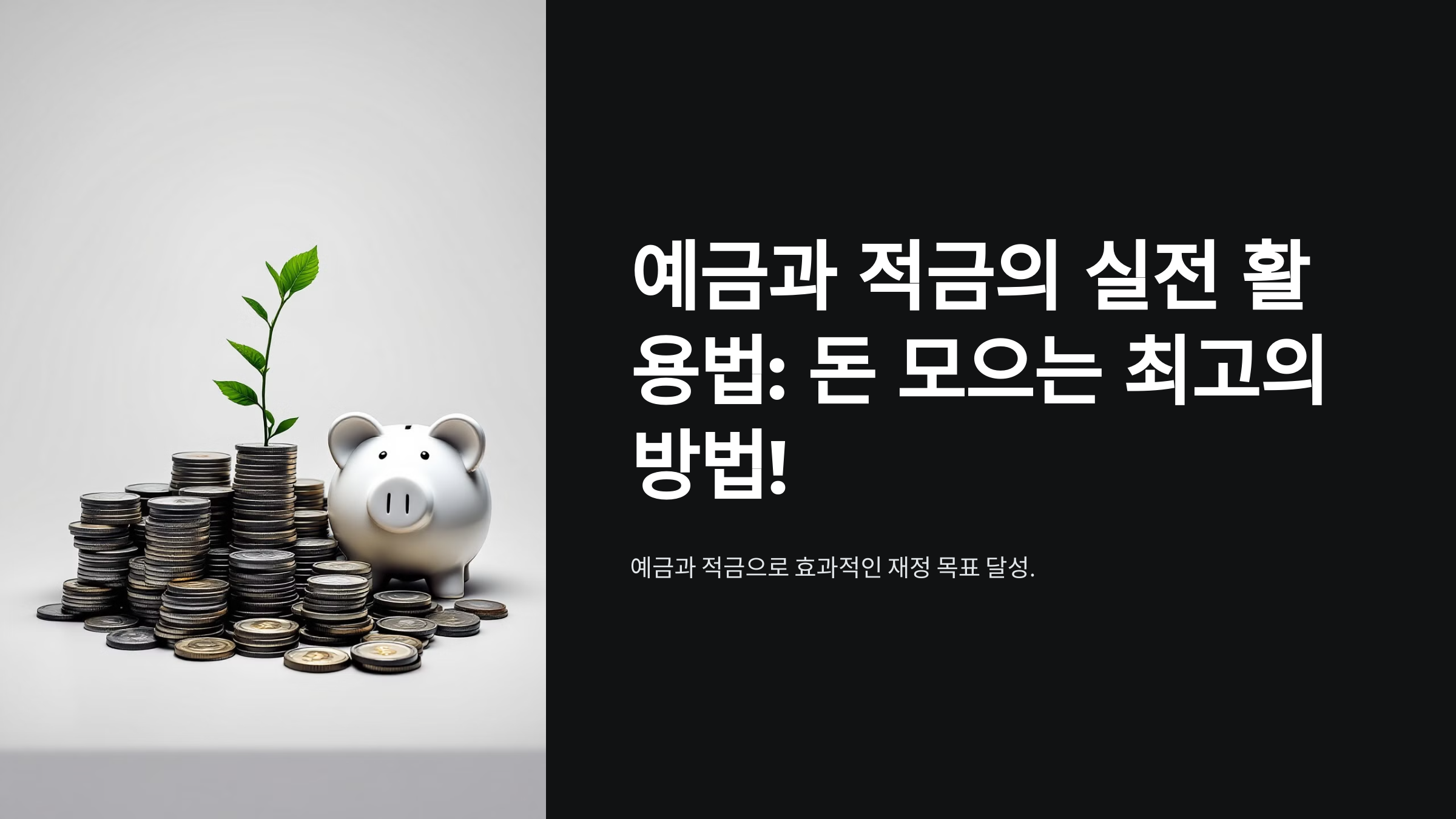 예금과 적금의 실전 활용법