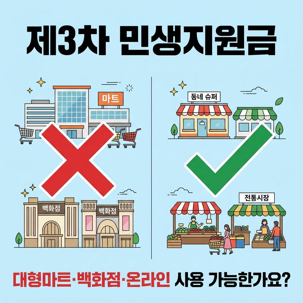 민생지원금 3차 대형마트 백화점 온라인 사용 가능 여부 총정리