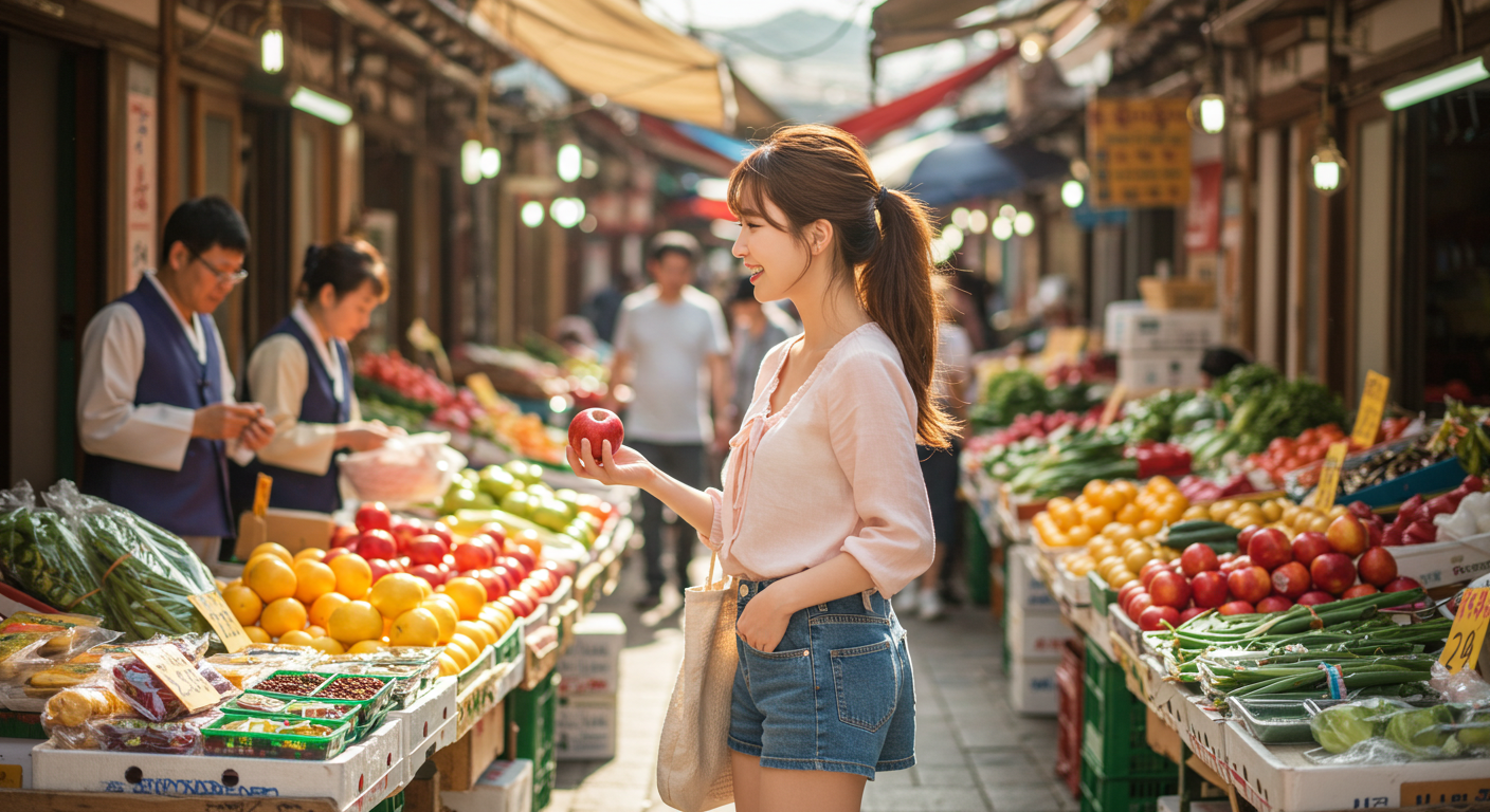 마트에서 장을 보는 사람