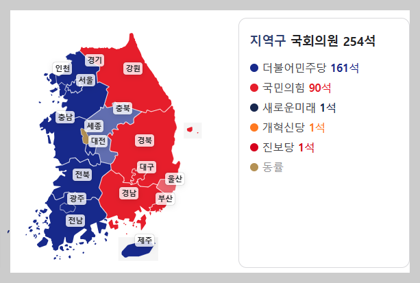 국회의원 선거 지역구 국회의원 의석수